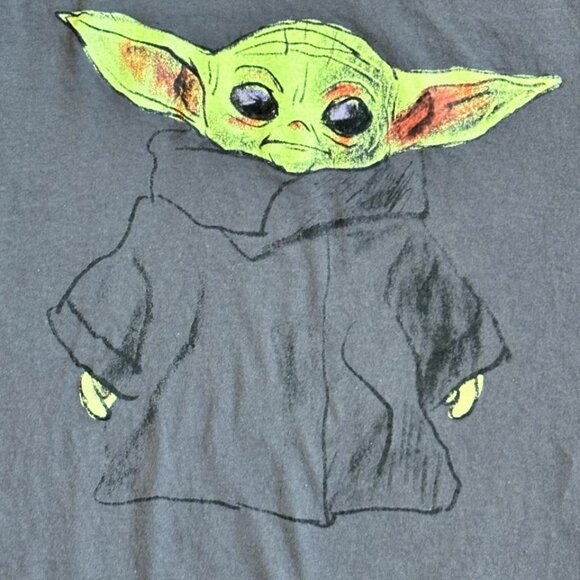 Star Wars Grogu Shirt Gray Size Medium 38 40 - Picture 2 of 5